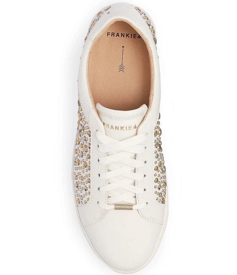 FRANKIE4 Mim V Studded Leather Lace Up Sneakers