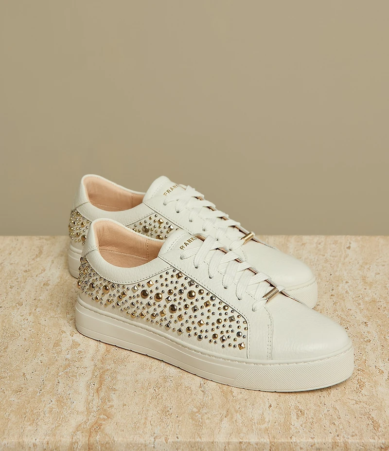 FRANKIE4 Mim V Studded Leather Lace Up Sneakers