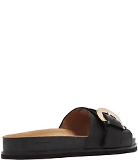 FRANKIE4 Monterey Leather Buckled Footbed Slide Sandals