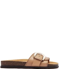 FRANKIE4 Monterey Leather Buckled Footbed Slide Sandals