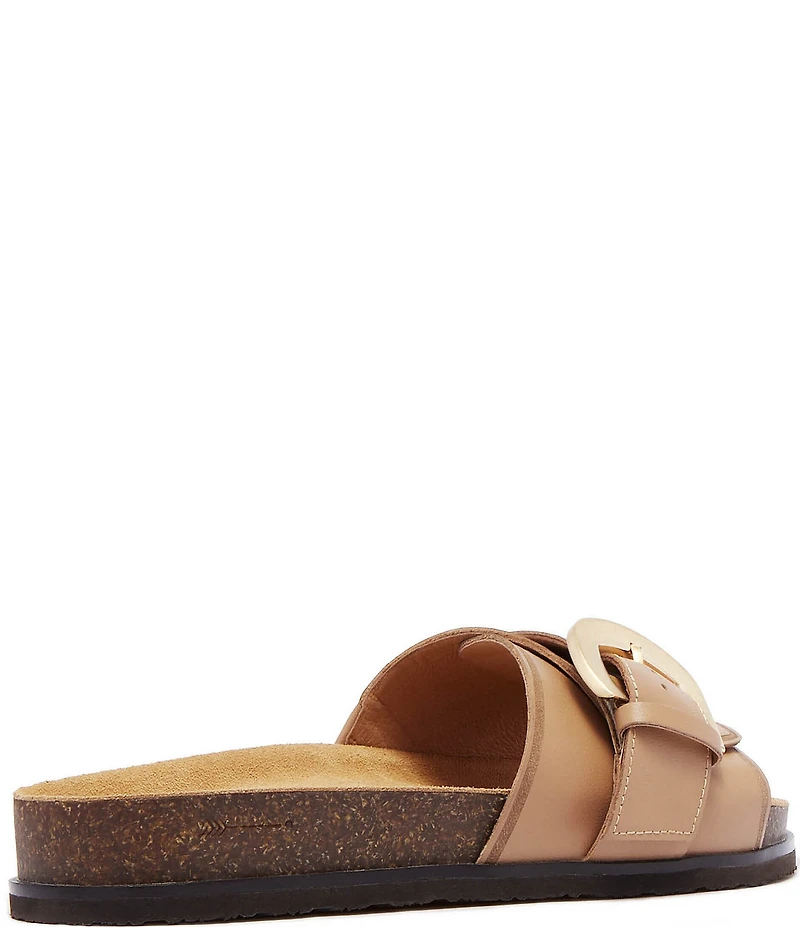 FRANKIE4 Monterey Leather Buckled Footbed Slide Sandals
