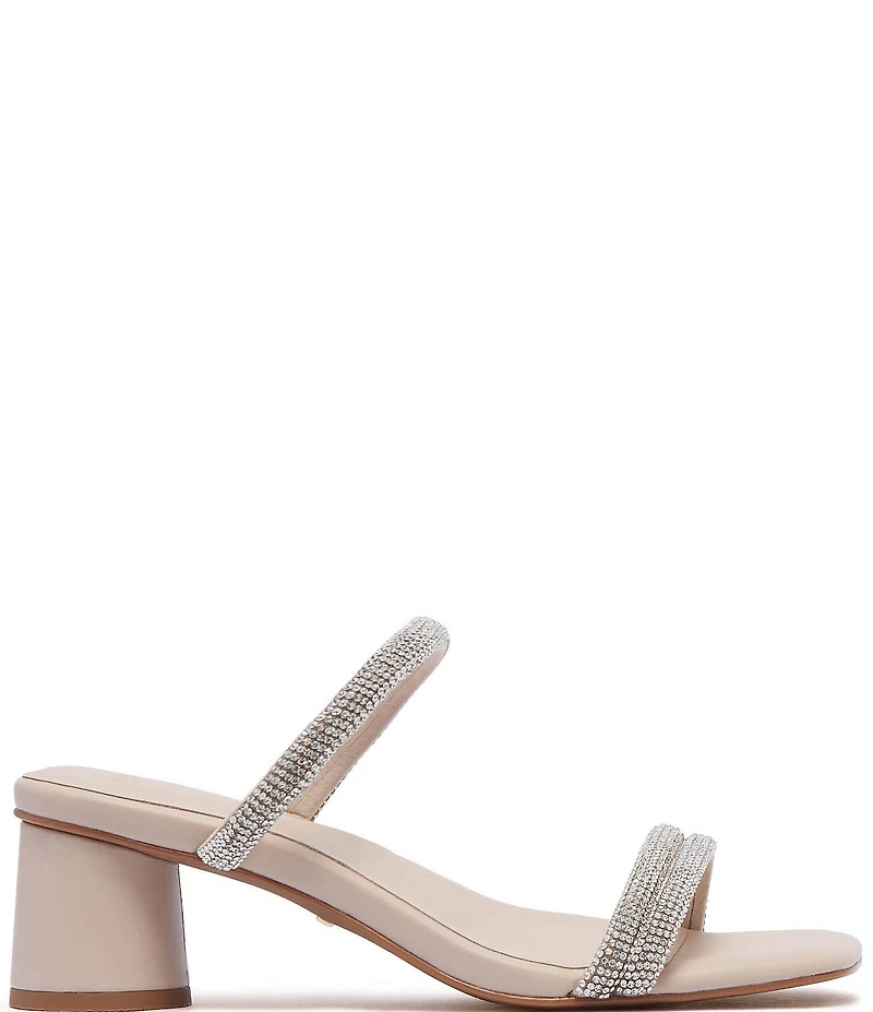 FRANKIE4 Robbie Crystal Embellished Block Heel Dress Sandals