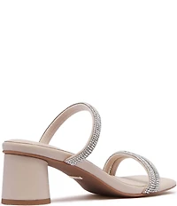 FRANKIE4 Robbie Crystal Embellished Block Heel Dress Sandals