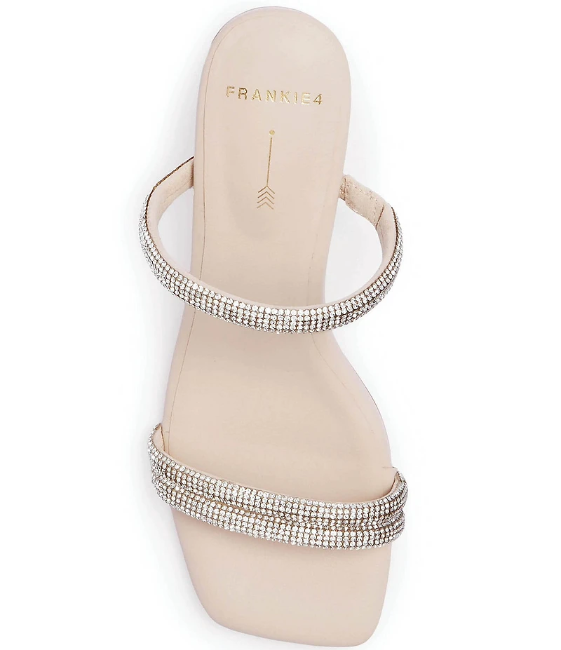 FRANKIE4 Robbie Crystal Embellished Block Heel Dress Sandals