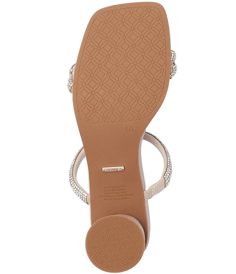 FRANKIE4 Robbie Crystal Embellished Block Heel Dress Sandals