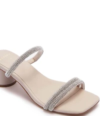 FRANKIE4 Robbie Crystal Embellished Block Heel Dress Sandals
