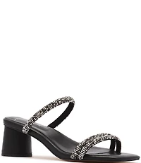 FRANKIE4 Robbie Crystal Embellished Block Heel Dress Sandals