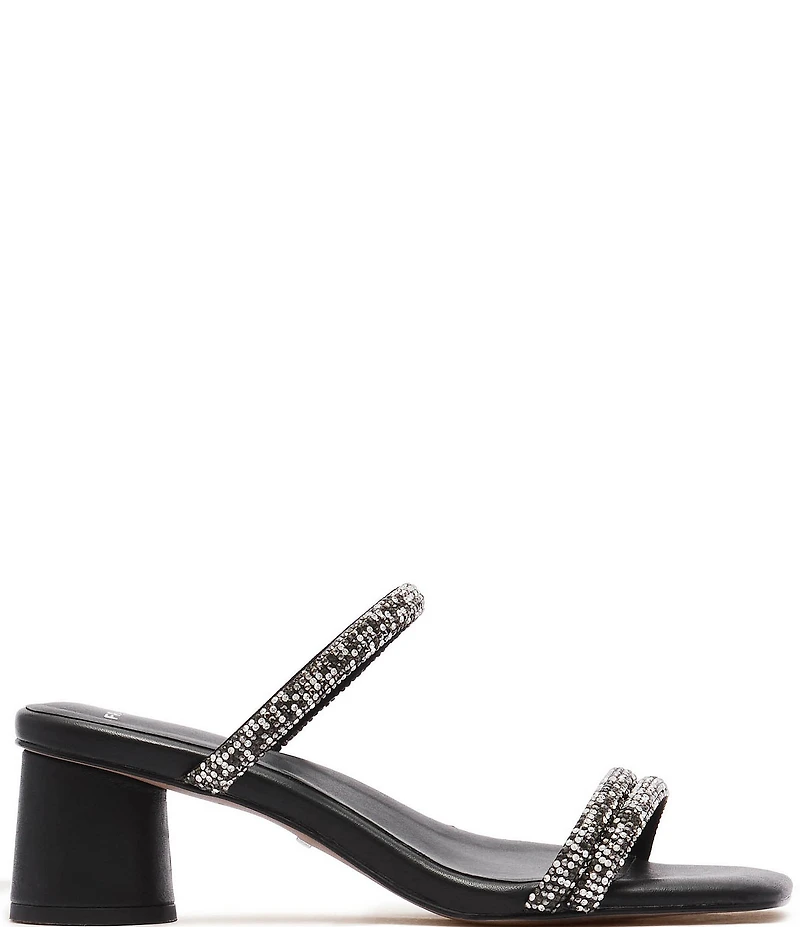 FRANKIE4 Robbie Crystal Embellished Block Heel Dress Sandals