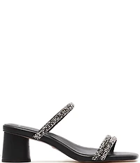 FRANKIE4 Robbie Crystal Embellished Block Heel Dress Sandals