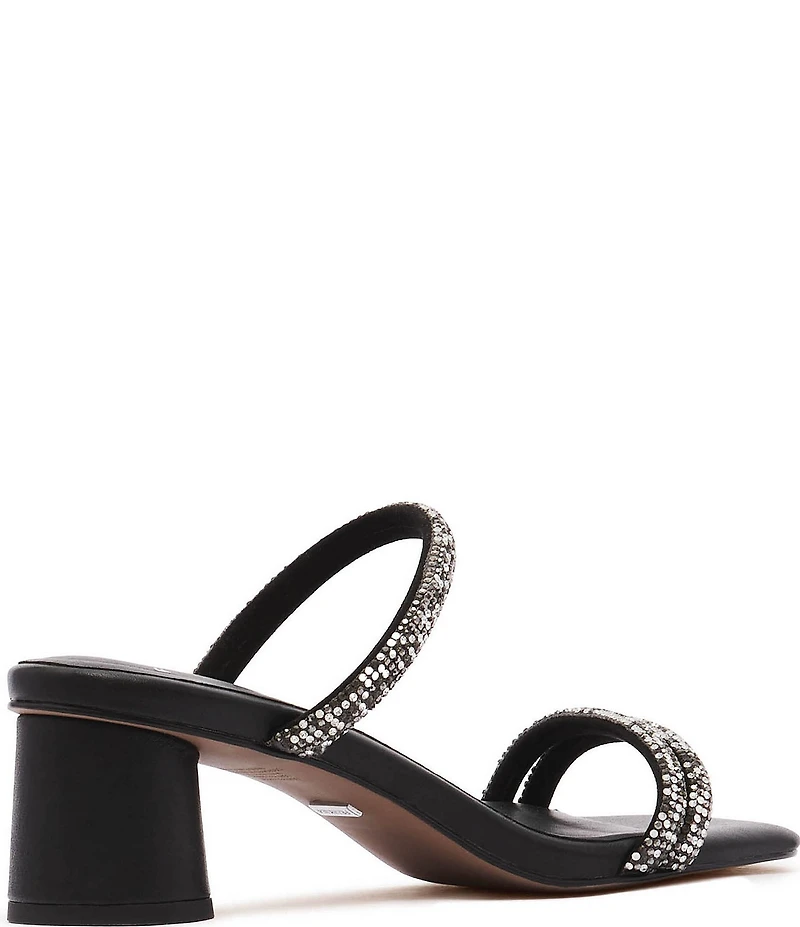 FRANKIE4 Robbie Crystal Embellished Block Heel Dress Sandals