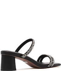 FRANKIE4 Robbie Crystal Embellished Block Heel Dress Sandals