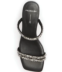 FRANKIE4 Robbie Crystal Embellished Block Heel Dress Sandals