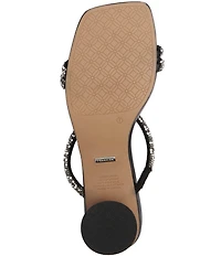 FRANKIE4 Robbie Crystal Embellished Block Heel Dress Sandals