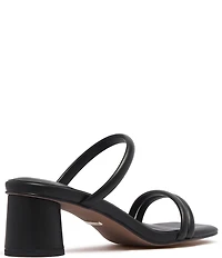 FRANKIE4 Robbie Leather Square Toe Block Heel Slide Sandals