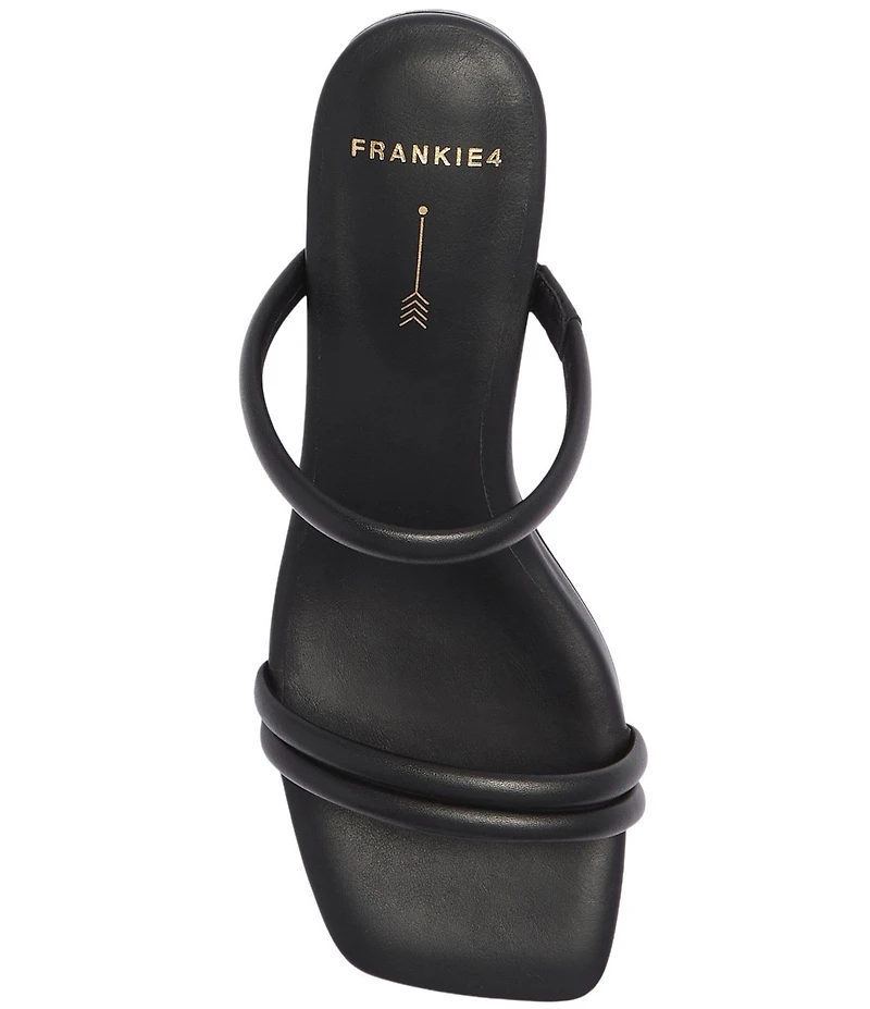FRANKIE4 Robbie Leather Square Toe Block Heel Slide Sandals