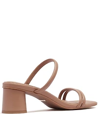 FRANKIE4 Robbie Leather Square Toe Block Heel Slide Sandals