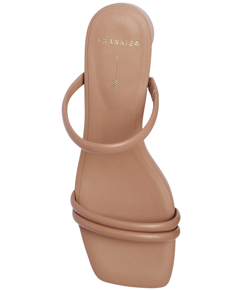 FRANKIE4 Robbie Leather Square Toe Block Heel Slide Sandals