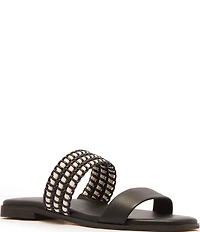 FRANKIE4 Sloane Leather Weave Flat Slides