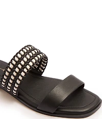 FRANKIE4 Sloane Leather Weave Flat Slides