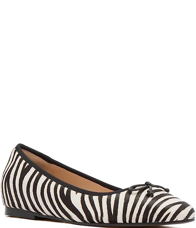 FRANKIE4 Trinity Leather Zebra Print Calf Hair Ballet Flats