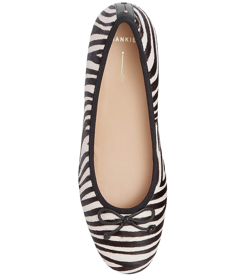 FRANKIE4 Trinity Leather Zebra Print Calf Hair Ballet Flats
