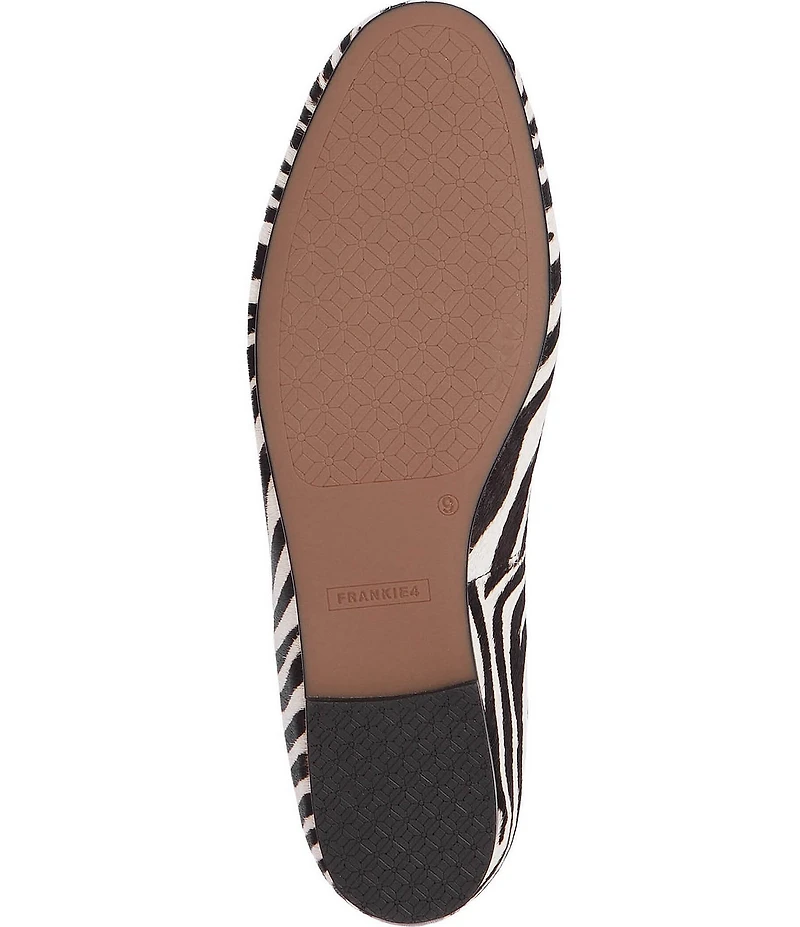 FRANKIE4 Trinity Leather Zebra Print Calf Hair Ballet Flats