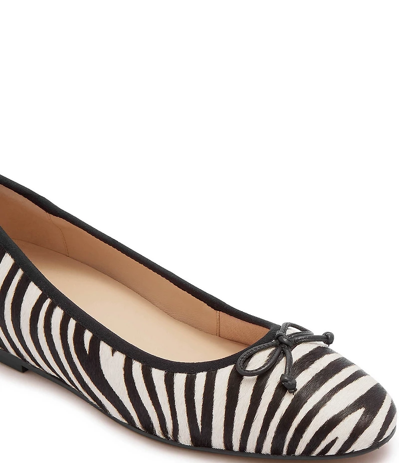 FRANKIE4 Trinity Leather Zebra Print Calf Hair Ballet Flats