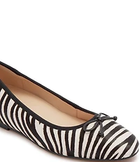 FRANKIE4 Trinity Leather Zebra Print Calf Hair Ballet Flats