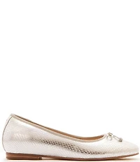 FRANKIE4 Trinity Snake Embossed Metallic Leather Bow Ballet Flats