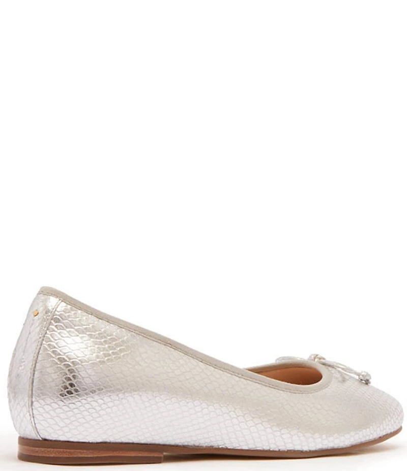 FRANKIE4 Trinity Snake Embossed Metallic Leather Bow Ballet Flats