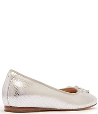 FRANKIE4 Trinity Snake Embossed Metallic Leather Bow Ballet Flats