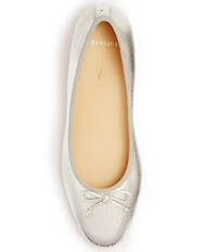 FRANKIE4 Trinity Snake Embossed Metallic Leather Bow Ballet Flats