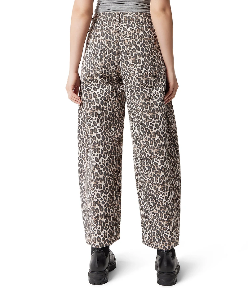 FRAYED Jeans Barrel Animal Printed 5-Pocket Jeans