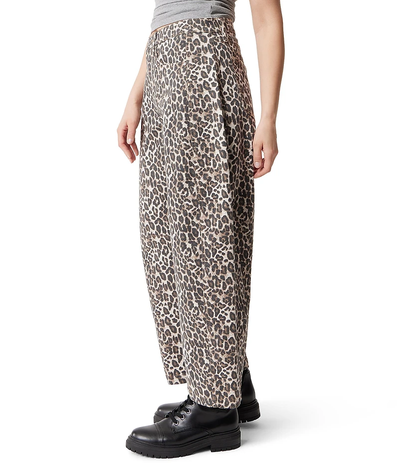FRAYED Jeans Barrel Animal Printed 5-Pocket Jeans