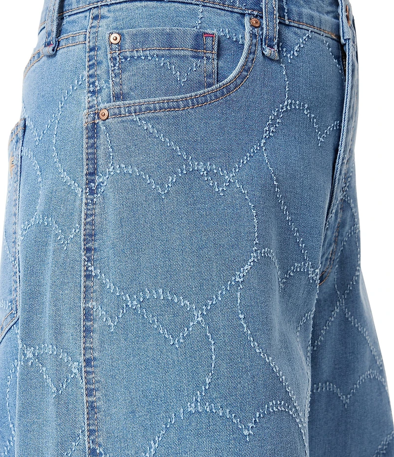 FRAYED Jeans High Rise Baggy Heart Detail Barrel Wide Leg Jeans
