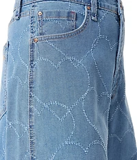 FRAYED Jeans High Rise Baggy Heart Detail Barrel Wide Leg Jeans