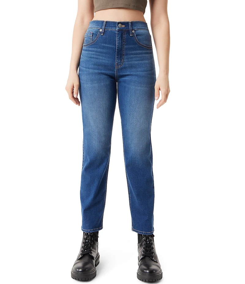 FRAYED Jeans High Rise Straight Leg Jeans