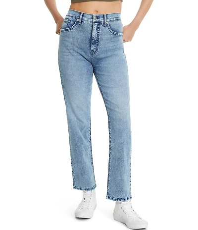 FRAYED Jeans High Rise Straight Leg Jeans