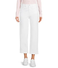 FRAYED Jeans Relaxed Straight Fit Cropped Jeans