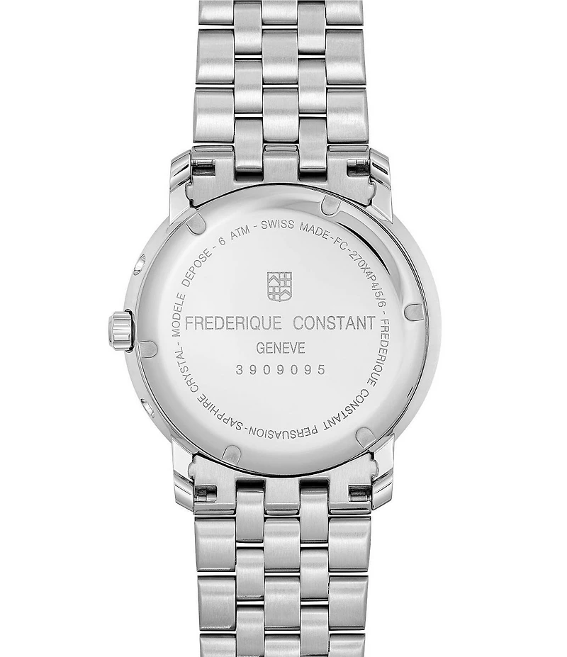 Frederique Constant Men's Classic Business Timer Quartz Chronograph Stainless Steel Bracelet Watch