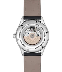 Frederique Constant Men's Classic Heartbeat Automatic Black Leather Strap Watch