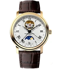 Frederique Constant Men's Classic Heartbeat Moonphase Automatic Brown Leather Strap Watch