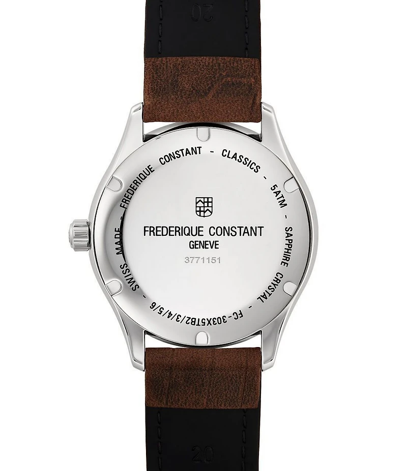 Frederique Constant Men's Classics Index Automatic Brown Leather Strap Watch