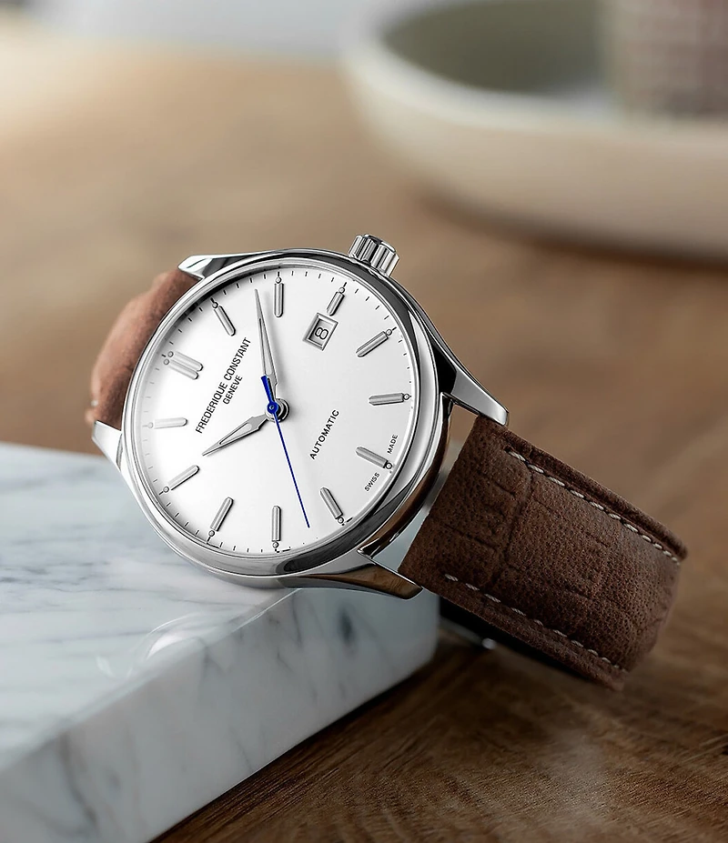 Frederique Constant Men's Classics Index Automatic Brown Leather Strap Watch