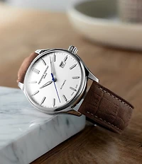 Frederique Constant Men's Classics Index Automatic Brown Leather Strap Watch