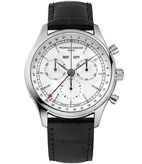 Frederique Constant Men's Frederique Constant Classic Quartz Chronograph Black Leather Strap Watch