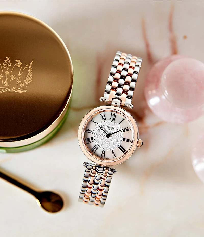 Frederique Constant Women's Art Deco Quartz Analog Two Tone Stainless Steel Watch