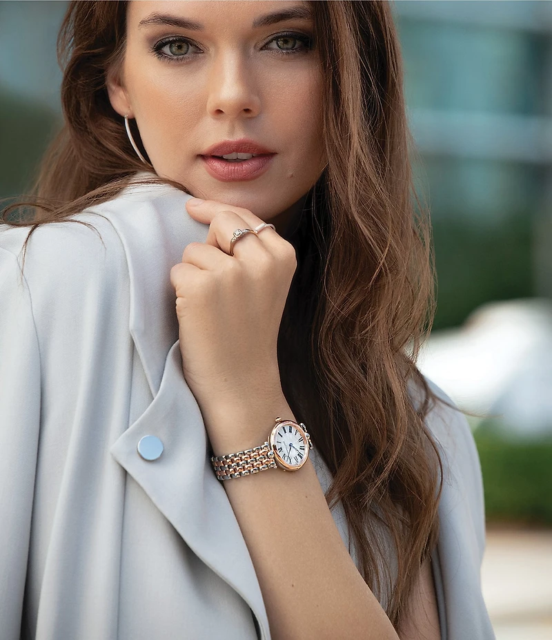 Frederique Constant Women's Art Deco Quartz Analog Two Tone Stainless Steel Watch