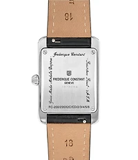 Frederique Constant Women's Classic Carree Quartz Analog Black Leather Strap Watch