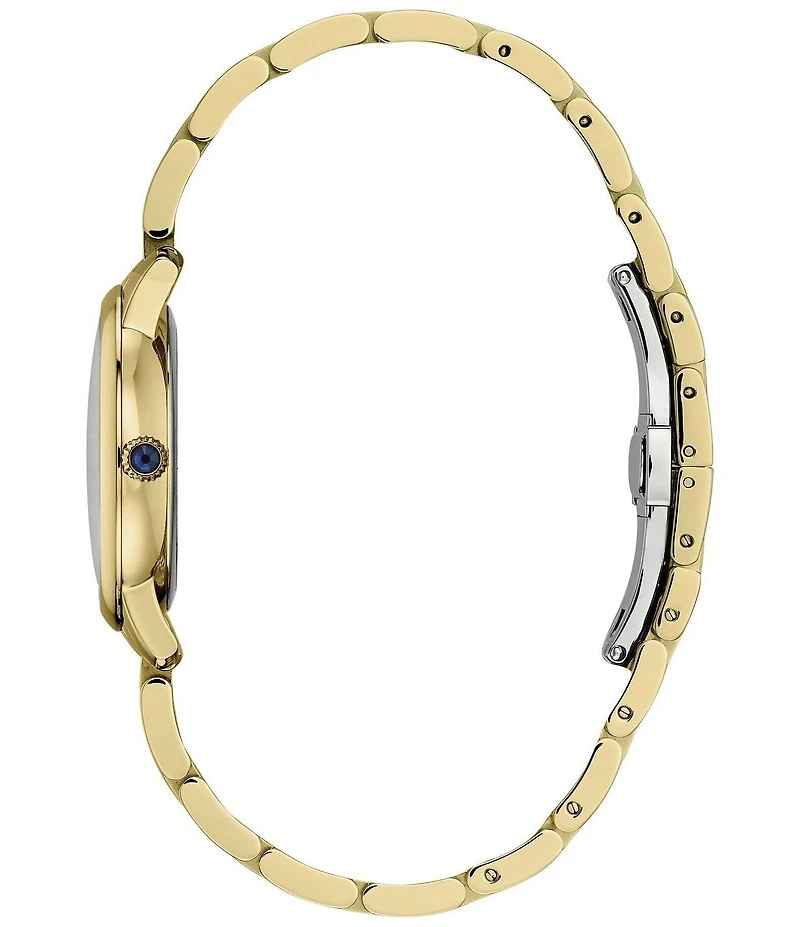 Frederique Constant Women's Classic Slimline Quartz Analog Gold Tone Stainless Steel Bracelet Watch